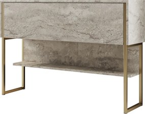 Luxe - travertin/arany komód