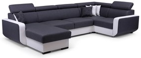 Sarokkanapé Istar U (sötétszürke + fehér) (J). 630095