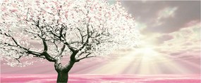 Rózsaszín fa képe (120x50 cm)