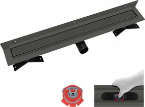 Vogi Premium Duo 80 cm-es Pvd grafit fali lefolyó száraz szifonnal