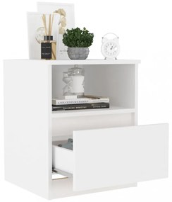 fehér szerelt fa éjjeliszekrény 40 x 40 x 50 cm