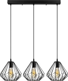 Berceste függőlámpa 3x, fekete