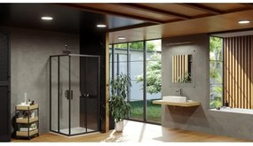 Ravak X1LM70300Z1 - négyrészes sarokkabin BLIX SLIM 90x90 cm fekete