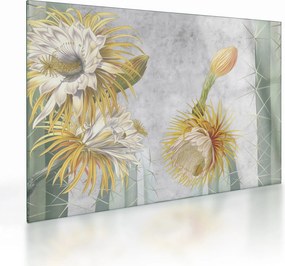 Kép - virágzó kaktuszok (üvegen) (70x50 cm)