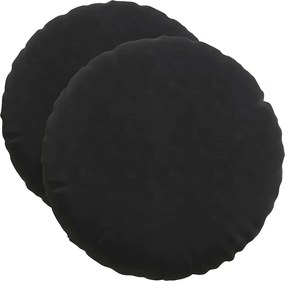 vidaXL Ülőpárnák 2 pcs Fekete Ø 40 x 13 cm Bársony