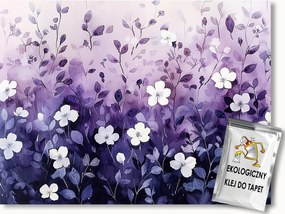 Fotótapéta Flizelina Fehér Finom Virágok Lila Háttér 150x105 ragasztó