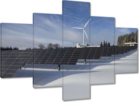 Vászonkép 100x70 Fotovoltaikus szélmalom