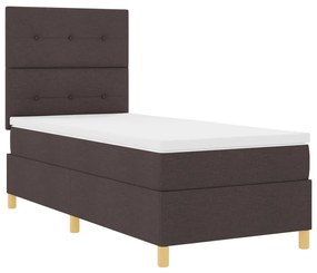 Box Spring Ágy Matraccal és LED Sötétbarna 80x200 cm Szövet