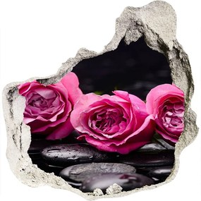3d lyuk fal dekoráció Rózsaszín rózsa nd-p-77048055