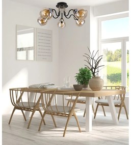Fekete-aranyszínű mennyezeti lámpa üveg búrával Unica – Candellux Lighting
