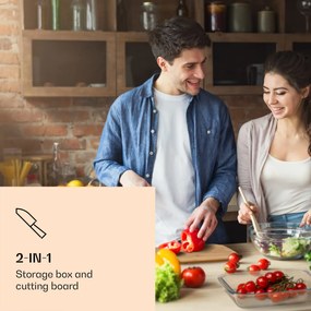 Klarstein Tízórai doboz zárható fedéllel, 1,6 L, 2 darabos készlet, hőálló, üveg, bambusz