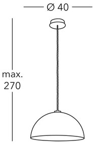 Kolarz A1339.31.Co.VinCu/40 - Csillár zsinóron CULT 1xE27/100W/230V átm. 40 cm réz