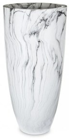 Evora design nagy méretű kerek műanyag virágtartó kaspó világos márvány színben 80x39x39cm