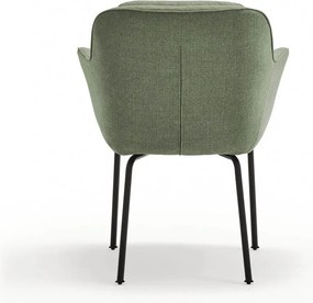 Zöld kárpitozott karfás étkezőfotel Sadira – Teulat