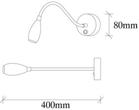 Aranyszínű LED fali lámpa Reading – Opviq lights