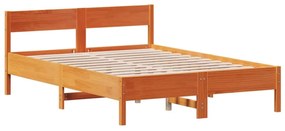 viaszbarna tömör fenyőfa ágy matrac nélkül 120 x 200 cm