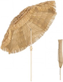 Outsunny 150 cm Hula szalmatetős tiki strand- és terasznapernyő homokrögzítővel — állítható magasság és dőlésszög, hordozható hordtáskával, barna | Ao