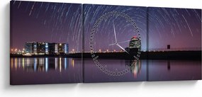 Egy éjszakai égbolt csillagokkal (órával) (90x30 cm)