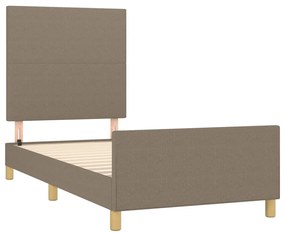 tópszínű szövet ágykeret matrac nélkül 90x200 cm
