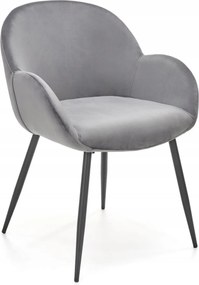 Szürke velúr kárpitozott szék konyha étkező nappali fésülködőasztalhoz K480