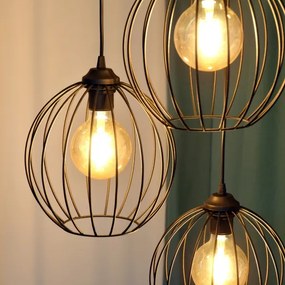 LED Csillár zsinóron MERCURE 3xE27/15W/230V ø 50 cm fekete