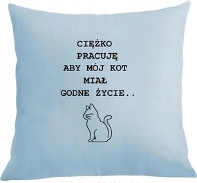 Vicces párnahuzat Keményen dolgozom a Macskának