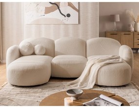 Világosbarna buklé (U alakú) sarokkanapé Orbit – Ropez