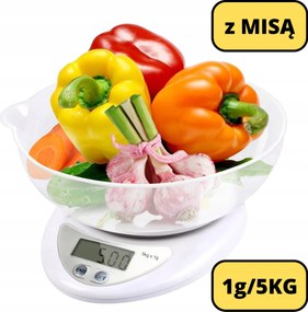 Elektronikus Konyhai Mérleg Digitális Tállal 5 kg