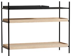 Polcrendszer "Tray", alacsony , 4 változat - Woud Variáns: világos tölgyfa polcok - 1 rövid, 2 hosszú