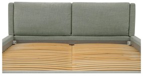 Szürke kárpitozott franciaágy ágyráccsal 160x200 cm Dreamer – Scandic