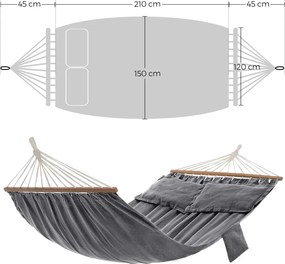 Hintaágy, szürke, 210 x 150 cm