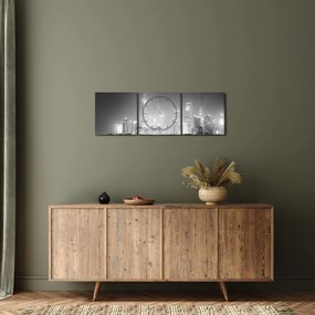 Modern felhőkarcolók képe (órával) (90x30 cm)