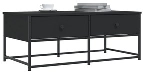 Fekete szerelt fa dohányzóasztal 100 x 51 x 40 cm