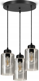 Mennyezeti Függő Lámpa Csillár Fekete Üveg Cső 535-EZ3 Led E27