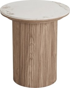 Kerek tárolóasztal márvány dekoros asztallappal ø 45 cm Athens – House Nordic