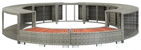 szürke polyrattan jakuzzi-keret
