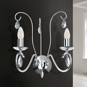 Orion WA 2-1093/2- Fali kristály lámpa ALESSIA 2xE14/40W/230V fényezett króm