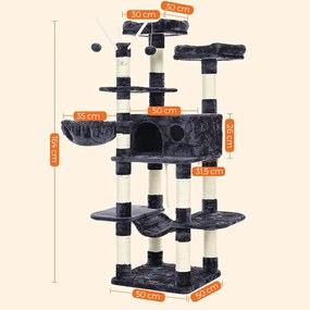 Feandrea macska kaparó, XXL macskaház, 164cm, füstös szürke