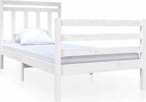 vidaXL fehér tömör fa ágykeret 90 x 190 cm (Single)