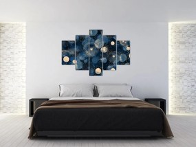 Kép - Kék-arany gyűrűk (150x105 cm)