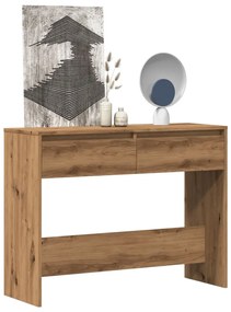 kézműves tölgy színű szerelt fa dohányzóasztal 100x35x76,5 cm