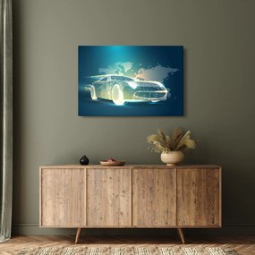 Geometriai formákból készült autó képe (90x60 cm)