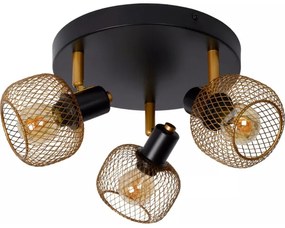 Lucide 77978/13/02 - Spotlámpa MAREN 3xE14/13W/230V fekete/réz