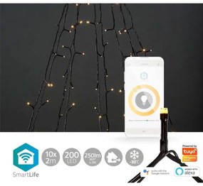 Nedis WIFILXT01W200 - LED Karácsonyi függöny 200xLED/8 funkciók 10x2m IP65 Wi-Fi Tuya