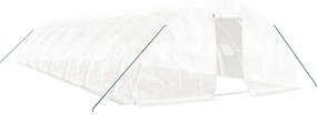 vidaXL fehér acélvázas melegház 70 m² 14 x 5 x 2,3 m