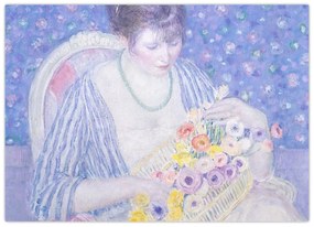 Kép - Frederick Carl Frieseke,  The Basket of Flowers, reprodukciók (70x50 cm)