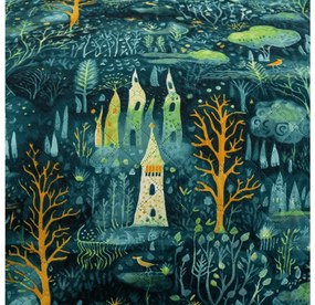 Ágytakaró mintával NEON FOREST, színes Méret: 170 x 210 cm