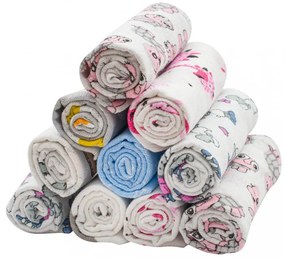 Pamut pelenka nyomtatott mintával NEW BABY 60x80 cm STANDARD 10 db