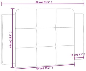 szürke műbőr fejtámla párna 80 cm
