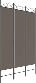 vidaXL 3 paneles antracitszürke szövet térelválasztó 120x200 cm